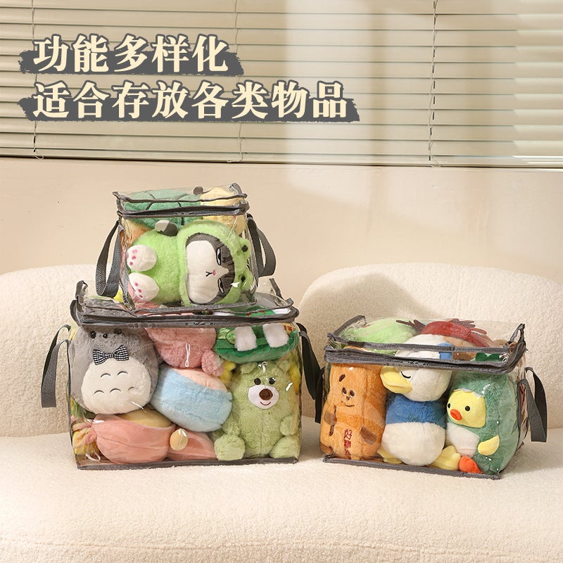 Book Storage Bag Dormitory Transparent Waterproof Textbook Storage Box Large Capacity Student Satchel Moisture-Proof Stationery Storage Bag - Image 2